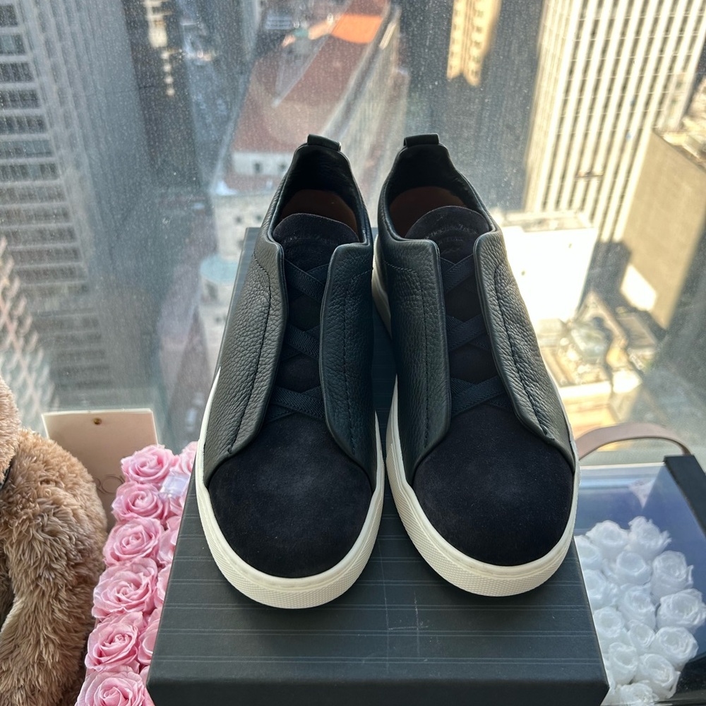 Men's Triple Stitch Deerskin Leather Sneakers